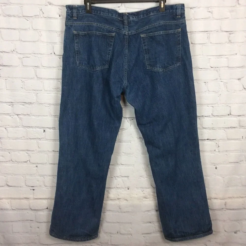 Faded Glory Men’s Jeans Sz 42x32 Green-Fleece Lined Work/Hunting/Outdoor Sports